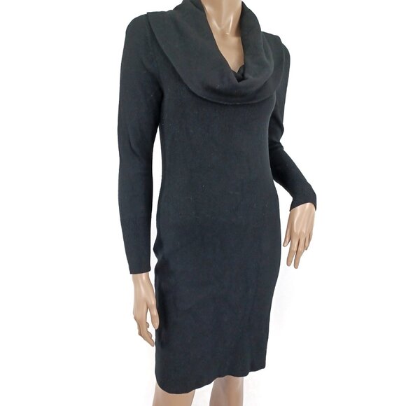 ANN TAYLOR Dress Cowl Drape Neck LS Sweater Knit Sheath S - Picture 3 of 4